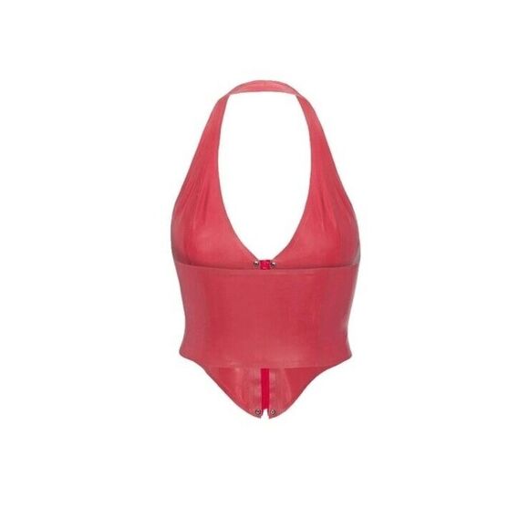Miaou Mara Corset Top Cami Latex Strawberry Red Fetish Sz XL NWT $295 Revolve - Picture 5 of 10